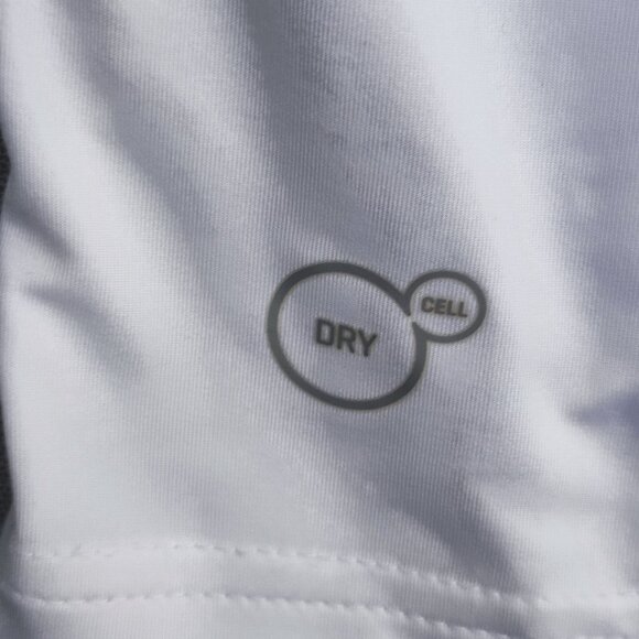 Puma Golf Polo Shirt men's size M white colour with grey and lime green stripes - Picture 6 of 9